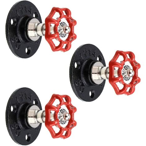 Set mit 3 Wandhaken aus Metallrohr im Vintage-Industrie-Stil – Zum Aufhängen von Kleidern, Handtüchern, Taschen, rustikaler Wohndekoration, stabile Wandbefestigung (1/3)