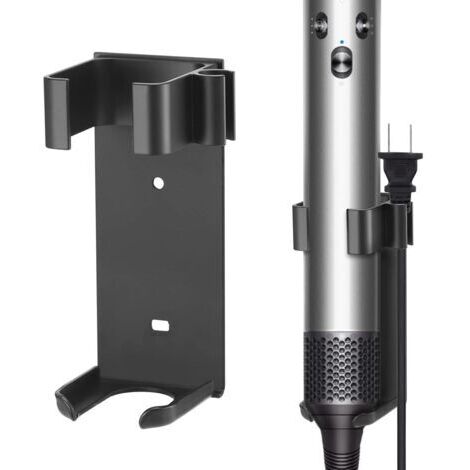 CSPARCV Wandhalterung kompatibel mit Dyson, Metall-Wandhalterung für Lockenstab/Glätteisen, Aluminium (Schwarz) (1/4)
