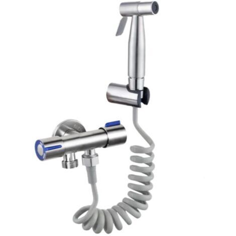 Komplettes Toiletten-Bidet-Set mit Toiletten-Bidet, 3-Wege-Ventil und Toilettenschlauch. Toilettenhygiene-Set (persönliches Bidet, Toilettenschlauch und Sprühkopf). (1/5)