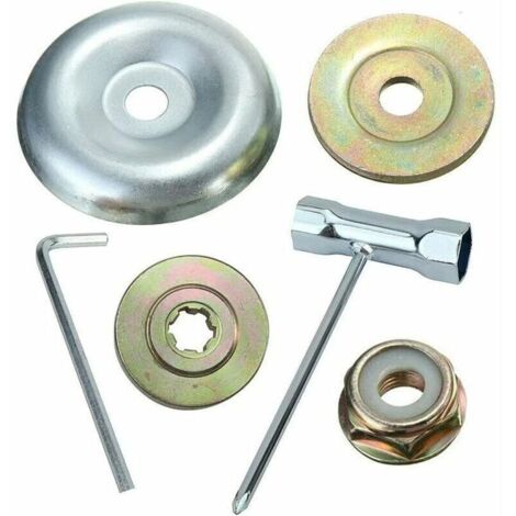 6-teiliges Universal-Kopfmuttern-Set für Benzin-Freischneider von Stihl, Echo und Ryobi. Universelles Befestigungsset für Metallklingenmuttern am Getriebe. (1/4)