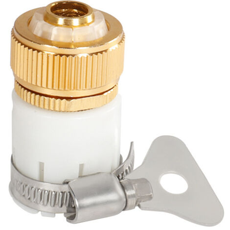 Gartenwasseranschluss aus massivem Messing, 1/2-Zoll-Adapter für Autowaschschläuche, Vintage-Wasserhahn für Waschmaschinen, universeller Schnellanschluss für Wasserhähne (1/4)