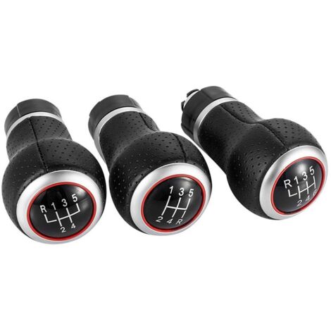 Spezieller Schaltknauf für Audi A4 Fahrzeuge, roter runder Schalthebelgriff, Universalzubehör, roter runder 6-Gang (R135246), ein Set. (1/4)