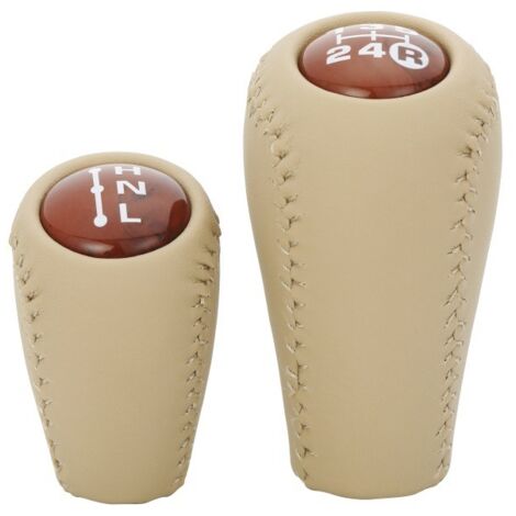 Passend für den Toyota Prado Schaltknauf, Schalthebelkopf, Schaltknauf, beige und schwarze Lederverkleidung, Verteilergetriebekopf, ein Stück pro Packung (1/3)