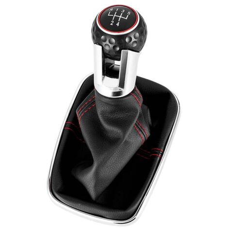 Passend für Volkswagen Golf 4, Bora und GTI, Schaltknauf-Set, Schaltzubehör, modifiziert galvanisiert + schwarz 5-Gang, ein Set.