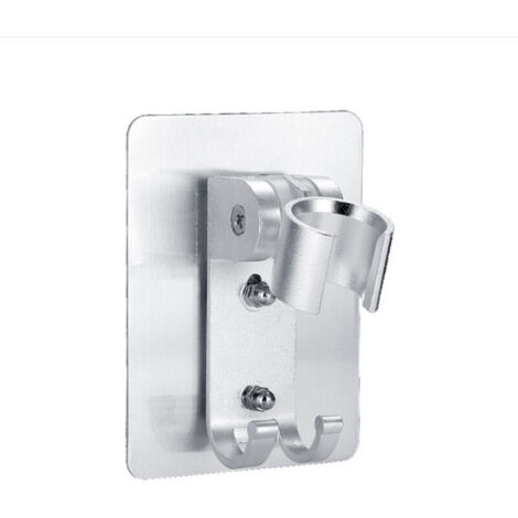 SHINING HOUSE verstellbarer, selbstklebender Duschkopfhalter für Handbrause, Wandhalterung mit 2 Aufhängehaken für Badezimmer- und Badewannen-Duschkopf (9,3 x 6,5 cm).