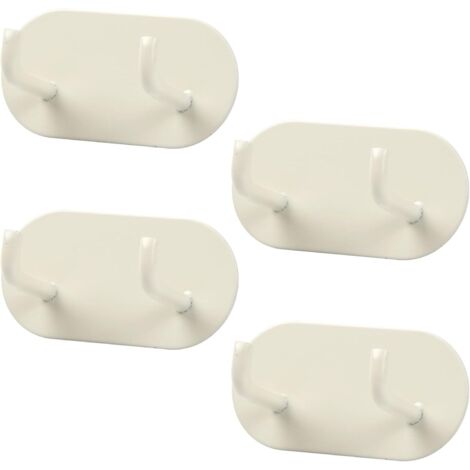 SHINING HOUSE Stück selbstklebender Wandhaken, Badezimmer-Handtuchhalter, Handtuchhaken aus Metall, Badezimmerhaken ohne Bohren für Badezimmer, Schlafzimmer, Küche (Creme)