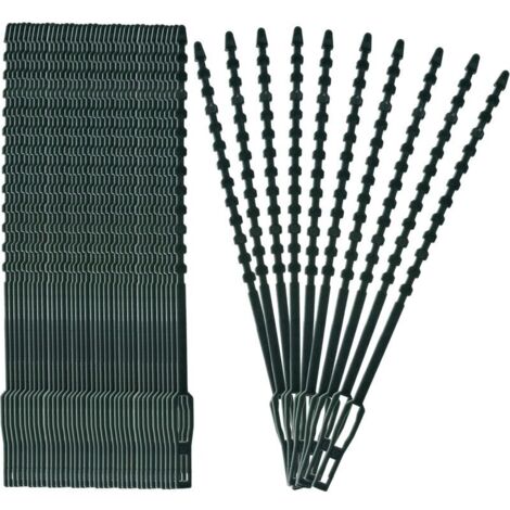 SHINING HOUSE Pflanzenbinder, verstellbar, flexibel, Kunststoff-Drehbinder, Gartenkabelbinder zur Unterstützung von Pflanzen und Ranken, 17 cm, 100 Stück (dunkelgrün)