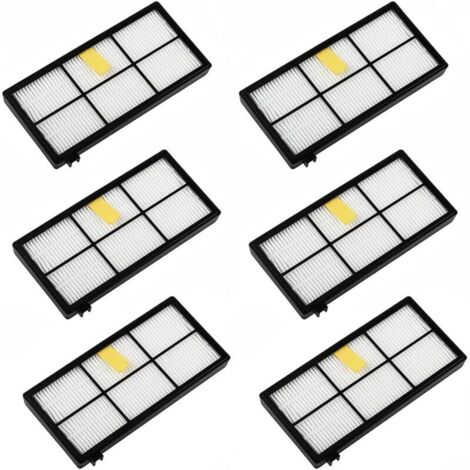 6-teiliges Ersatzfilter-Zubehör-Kit für iRobot Roomba 800 900 Serie 850 860 861 866 870 880 890 900 960 980 981 985