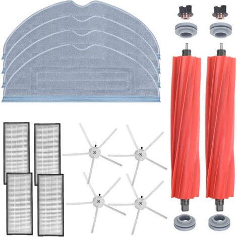 SHINING HOUSE Zubehör für Roborock S7 MaxV Ultra / S7 MaxV / S7 Plus / S7 Max / S7 Roboterstaubsauger (2 Hauptbürsten + 4 Filter + 4 Eckbürsten + 4 Nasstücher)