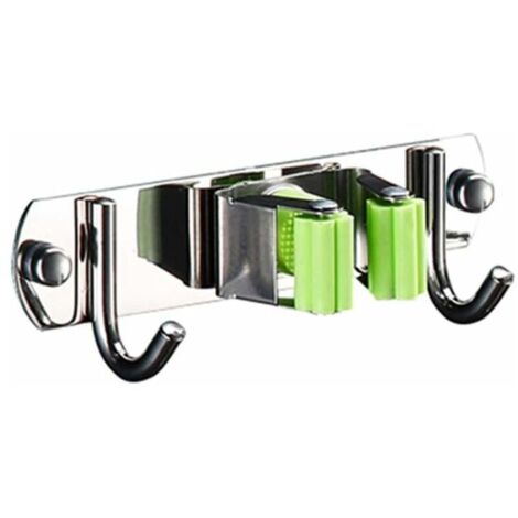 SHINING HOUSE Wandmontierter Besenhalter, Wandmontierter Mopp- und Besenhalter, Besen-Organizer, Besenhalter aus Edelstahl für Küche, Badezimmer, Garten und Büro