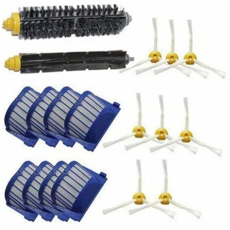 SHINING HOUSE Kit mit 18 Roboter-Staubsaugerfiltern + Seitenbürste für 600 536 551 552 529 564 595 601 602 610 620 630 650