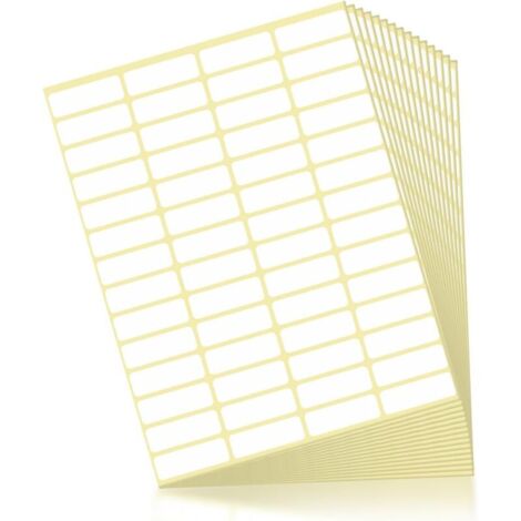 SHINING HOUSE 840 Stück weiße selbstklebende Etiketten, selbstklebende Etiketten 38 x 13 mm, rechteckige selbstklebende Etiketten für Flaschen, Ordner, Dosen, Küche, Büro