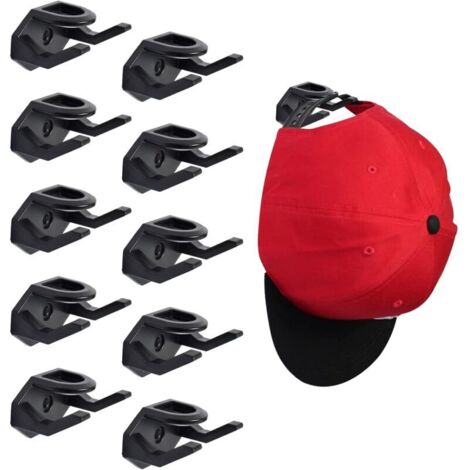 Huthaken, 10 Stück Selbstklebende Hutablage zur Wandmontage für Baseballkappen, Kappenhalter, Wandmontierte Klebehuthaken, für Tür, Wand, Baseballkappen, Schals