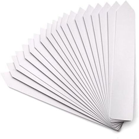 SHINING HOUSE 100 Stück 20 x 3 cm große Etiketten für Pflanzen, Gartenetiketten, Gemüsegarten-Pflanzetiketten, Kunststoffetiketten für den Außenbereich, weiß