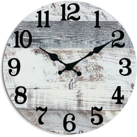 SHINING HOUSE Uhr, graue Wanduhr – 25 cm, rustikale Wanduhr, batteriebetrieben, geräuschlos, Vintage-Landhausuhr für Küche, Badezimmer, Schlafzimmer, Wohnzimmer, Büro, Zuhause (1/5)