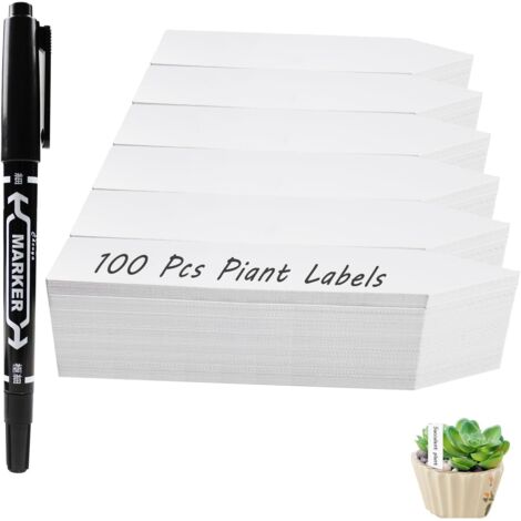 SHINING HOUSE Packung mit 100 Stück Gartenetiketten, wasserdichte Gemüsegartenetiketten aus Kunststoff, zur Identifizierung von Gartenkunstpflanzen, Gemüsegartenetiketten. 10x2cm