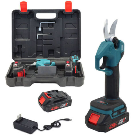 Akku-Elektro-Gartenschere, bürstenloser 21-V-Elektro-Gartenschere, Elektro-Gartenschere mit Display und 2 Akkus zum Schneiden von Bäumen, für Gartenarbeiten, Obstbäume und Weinberge