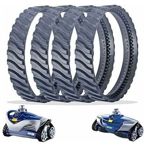 4 schwarze Ersatzketten für Poolreiniger, Reifenschienenrad R0526100, kompatibel mit Zodiac Baracuda MX6/MX8 für die Poolreinigung im Boden