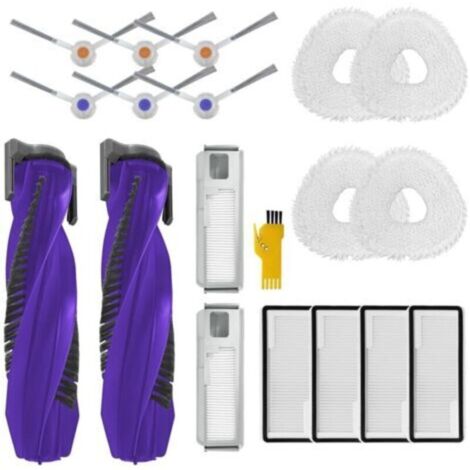 Roboter-Staubsauger-Zubehörset, 18 Teile, 2 Hauptbürsten, 4 Filter, 6 Seitenbürsten, 4 Wischmopps, 2 Staubbeutel - AUTRES