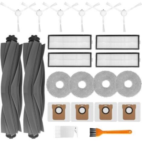 Zubehörset für Dreame L10 Ultra / L10s Ultra Roboter Staubsauger, 2 Hauptbürsten, 4 HEPA Filter, 4 Staubbeutel, 4 Wischtücher, 6 Seitenbürsten, 2 Reinigungsbürsten - Weiß-AUTRES