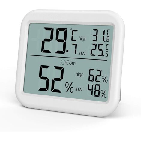 SHINING HOUSE Digitales Thermometer und Hygrometer, großes internes LCD-Thermometer, Temperatur- und Luftfeuchtigkeitsmessgerät mit MIN/MAX-Aufzeichnung, ℃/℉-Schalter, Komfortanzeige, sehr gut geeigne