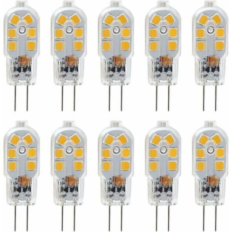 LaBlanc G4 LED-Leuchtmittel, 12 V, 2 W, entspricht 10 W Halogenlampe, kein Flimmern, 200 lm, warmweiß 3000 K, 360° Abstrahlwinkel, nicht dimmbar, 10 Stück
