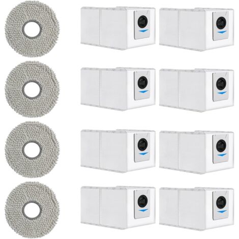 12 Stück Zubehörset für Ecovacs DEEBOT T30 Pro Omni / T30 Max, Ersatzteile - 8 Staubbeutel, 4 Mopp Wischpad Polster, Saugroboter Zubehör Kit Staubsaugerzubehör Sonstiges Staubsaugerzubehör