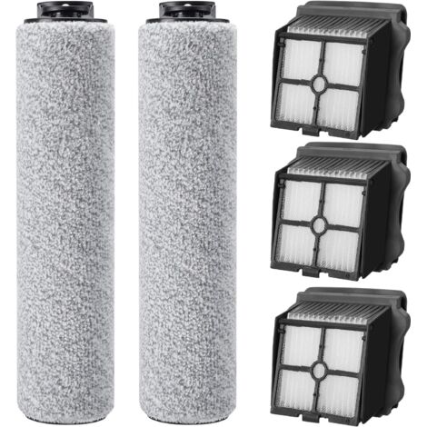 5 Stück Zubehörset für Tineco iFloor3 / Floor One S3 Nass-und Trockensauger Ersatzteile Enthält 2 Bürstenrolle 3 HEPA-Filter