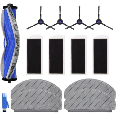 N20-Ersatzzubehör, kompatibel mit den Roboterstaubsaugern ECOVACS DEEBOT N20, N20 Plus und N20 Pro Plus: 1 Hauptbürste, 4 Filter, 4 Seitenbürsten und 4 Reinigungstücher. (1/5)