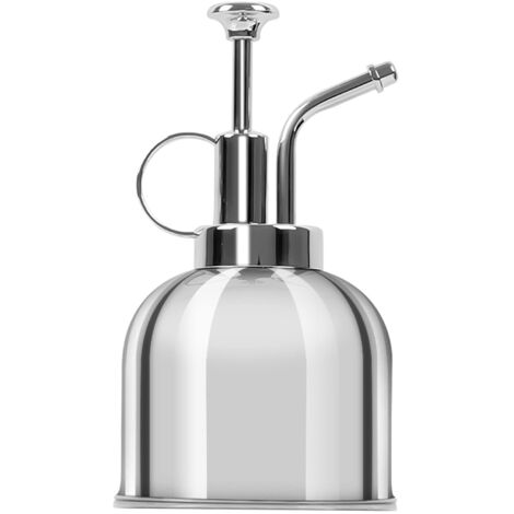 Metall-Gießkanne 300 ml, Messing-Gießkanne im Retro-Stil, einzelne Edelstahl-Gießkanne, Bewässerungsspray für Pflanzen im Innen- und Außenbereich, Blumen, Orchideen, Bonsai (Silber)