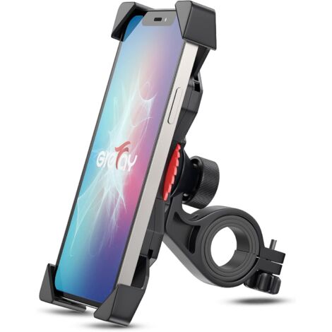 Fahrrad-Handyhalterung, Motorrad-Smartphone-Halterung, universelle Fahrrad-Lenkerhalterung mit 360°-Drehung für 3,5 bis 6,5 Zoll GPS für Smartphones und andere Geräte, Schwarz