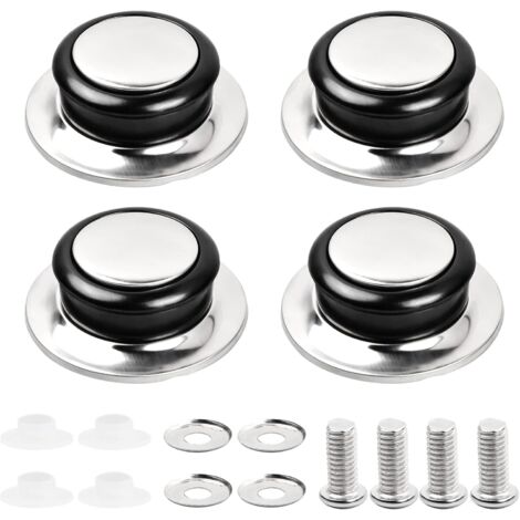 4 Stück Topfdeckelgriff Glasdeckelgriff Edelstahl Topfdeckelkappen Griffe Universal Topfdeckelgriffe (1/5)