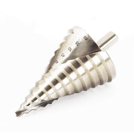 Professioneller HSS-Stufenbohrer – Schälbohrer-Set, Kegelbohrer für Edelstahl, Metall, Holz, Kunststoff (6–60 mm, Schaftlänge: 12 mm)