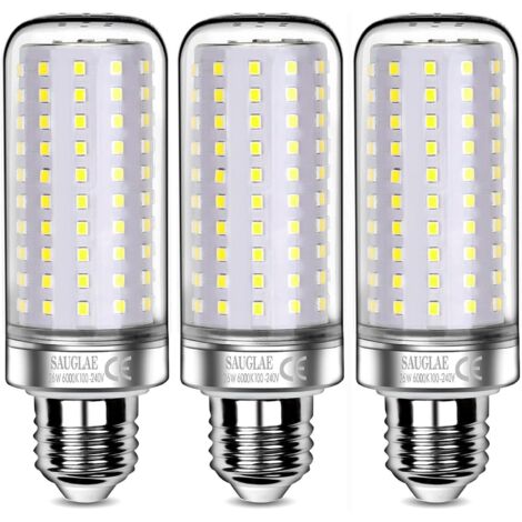 26-W-LED-Leuchtmittel, 200-W-äquivalente Glühlampe, 3000 lm, 6000 K Kaltweiß, E27-Edison-Schraubbirnen, 3 Stück [Energieklasse E]