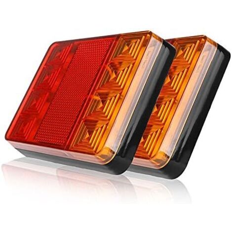 2er-Pack Anhänger-Rückleuchten, 8 LED-Rückleuchten für PKW und LKW, wasserdichte Warnleuchten, Rückleuchten für Anhänger, LKW, Boot, DC 24 V