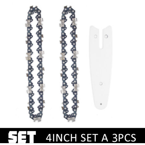 Kettensägenkette 2 Stück Hartmetall-Kettensägenkette (4 Zoll + Stange)