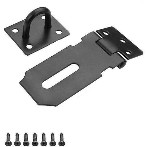 Zoll Riegel- und Bolzentürschloss, Vorhängeschloss, Haspenverschluss, Türverschluss mit Schrauben für Tür, Möbel, Schrank, Schublade, Schrank und Garten, mattes schwarzes Finish