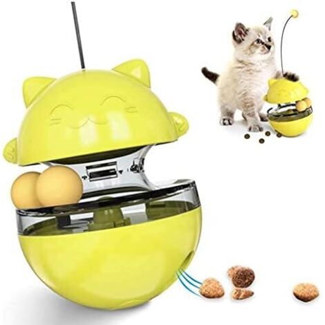 4-in-1-Katzenspielzeug, Katzen-Tumbler-Spielzeug, interaktiver Katzenball-Tumbler mit Doppelball mit Futterspender, geeignet für Katzen-Erziehungs-Trainingsspiel