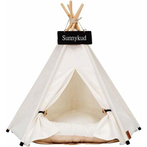Ahlsen Hundezelt, Tipi für Haustiere, mit abnehmbarem, waschbarem Kissen, Zelte Sweet House, Spielzelt für Hunde, 50 x 50 x 60 cm