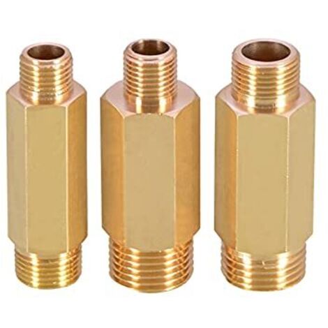 Messing-Sechskant-Gartenschlauchadapter, Verlängerungsstück mit reduziertem Durchmesser für Wasser, Öl und Gas (1/4 Zoll, 3/8 Zoll, 1/2 Zoll)