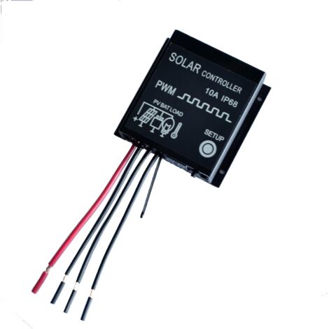 12V/24V 10A PWM Solarpanel Laderegler Wasserdicht IP68