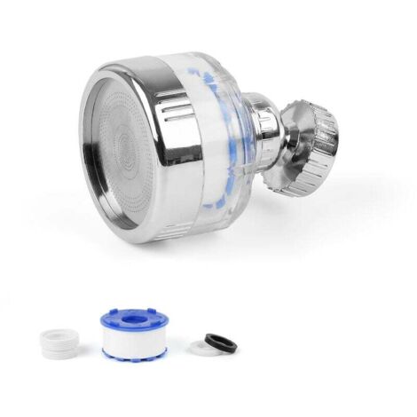 Anti-Kalk-Filter, 360° drehbarer PP-Baumwoll-Wasserhahnfilter aus Edelstahl, 4 cm Filterelement, Wasserhahnfilter für Wasserhähne, Badewannen und Duschköpfe