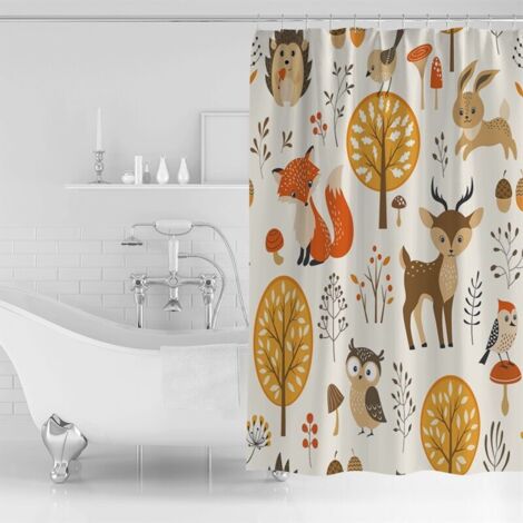 MINKUROW Vorhang Wohnzimmer Wald Tier Fuchs Verdunklungsvorhänge Wärmeisoliert Uv-beständig Schlafzimmer Kinderzimmer Ösenvorhänge Küche Fensterdekoration 91x183cm