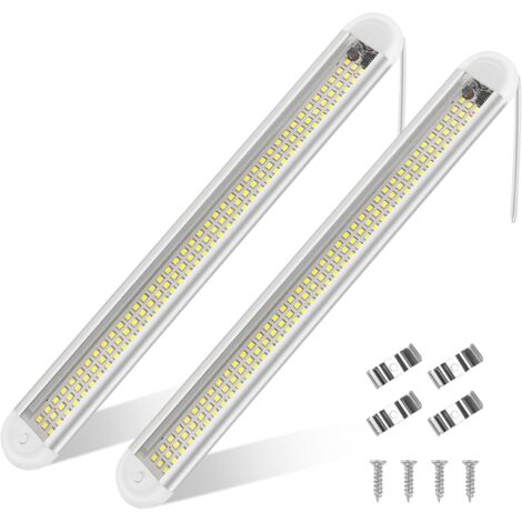 12V-85V LED-Innenbeleuchtung, helle Auto-Lichtlampe, 120 LEDs mit Schalter für Van, Boot (2 Stück)