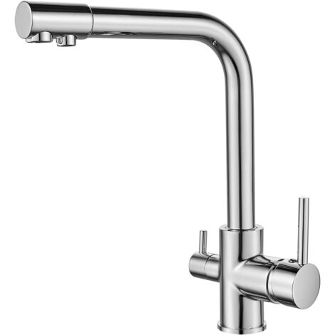 Tigrezy-3-Wege-Küchenarmatur, Trinkwasserhahn, Wasserfilteranschluss, Küchenarmatur, Spültischarmatur, 3-in-1-Küchenmischbatterie