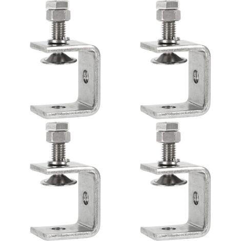 MINKUROW Hochleistungs-Edelstahlzange, 4 Stück C-Klemmen, 0–25 mm, robuste C-Klemme, Holzbearbeitungs-Befestigungszange, Tiger-Klemme mit breiter Backe für Heimwerker, Holzbearbeitung, Schweißen, Schr