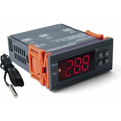 Tigrezy Thermoregulator, Thermoelement-Temperaturregler, digitaler Temperaturregler mit Sensor für Kühl- und Gefrierschrank-temperaturgesteuerte Systeme -40–120 °C, 220 V AC (1/5)