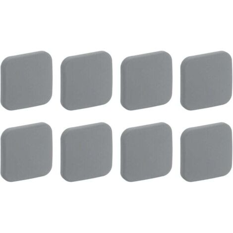 Wandschutz-Türstopper, 8er-Pack weiche Türgriffpuffer aus Silikon, selbstklebender quadratischer Türklinkenschutz für das Home Office, grau