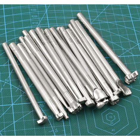 Ahlsen 20-teiliges Leder-Stanzwerkzeug-Set, verschiedene Formen, Pressstanzer-Set, Leder-Handwerkswerkzeug