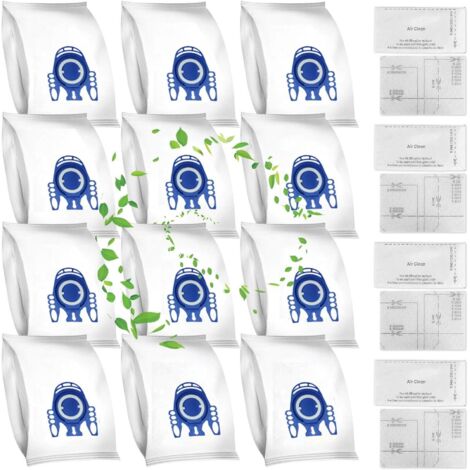 12 dust bags, 4 motor protection filters and 4 exhaust filters for Miele GN 3D Classic C1 Complete C2 C3, S2000, S5000 and S8000 vacuum cleaners (1/5)